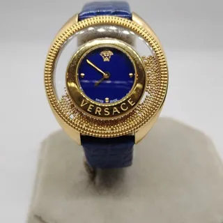 Versace 121613580423 31mm Yellow gold and Stainless steel Blue