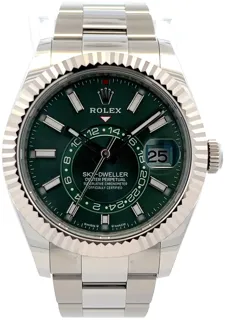 Rolex Sky-Dweller 336934 42mm Oystersteel$18k white gold Green