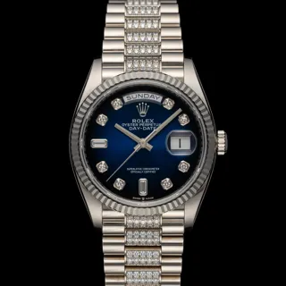 Rolex Day-Date 36 128239A 36mm 18k white gold Blue