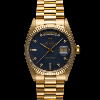 Rolex Day-Date 36 18038A 36mm 18k yellow gold Navy blue