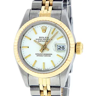 Rolex Datejust 26mm Yellow gold and Stainless steel White