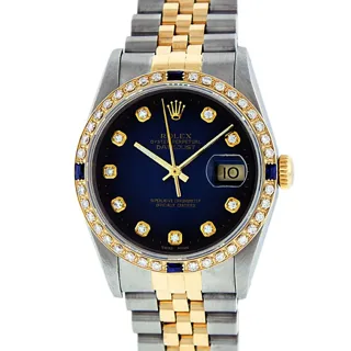 Rolex Datejust 36mm Stainless steel and 18k yellow gold Blue