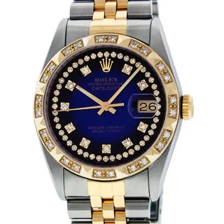 Rolex Datejust 36mm Stainless steel and 18k yellow gold Blue