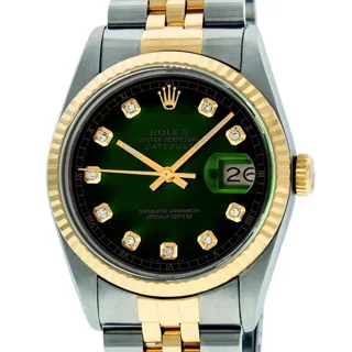 Rolex Datejust Yellow gold and Stainless steel Green