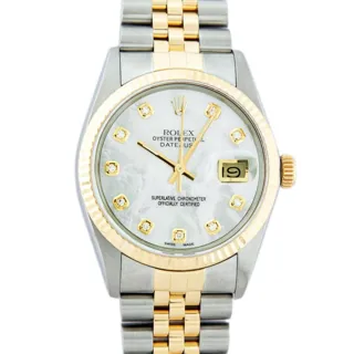 Rolex Datejust 36mm Yellow gold and Stainless steel White