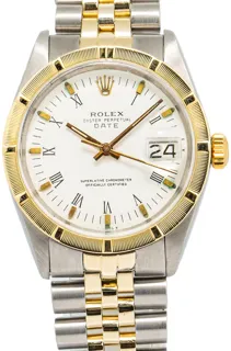 Rolex Oyster Perpetual Date 1501 34mm Yellow gold White