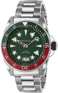 Gucci Dive YA136222 brushed/polished steel green