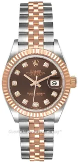 Rolex Lady-Datejust 279171-0011 Rose gold and Stainless steel Brown