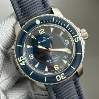 Blancpain Fifty Fathoms 5015-12B40-O52B 45mm Titanium Blue