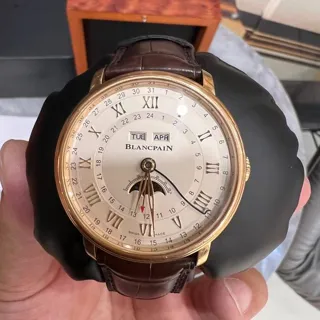 Blancpain Villeret Quantième Complet 6676-3642-55B 40mm Rose gold Silver