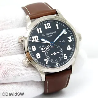 Patek Philippe Calatrava Pilot Travel Time 5524G-001 42mm White gold Blue