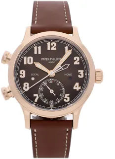 Patek Philippe Calatrava Pilot Travel Time 7234R-001 37mm Rose gold Brown