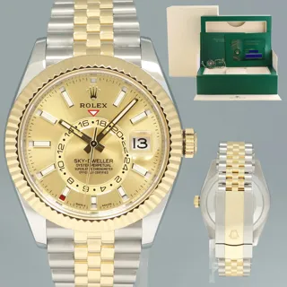 Rolex Sky-Dweller 326933 42mm Yellow Gold$Stainless Steel Champagne