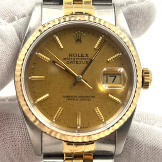 Rolex Datejust 36 16233 36mm Yellow gold and Stainless steel Champagne