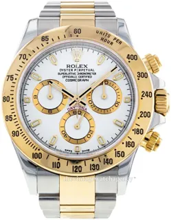 Rolex Daytona 116523/3 40mm Polished steel$18 carat yellow gold White