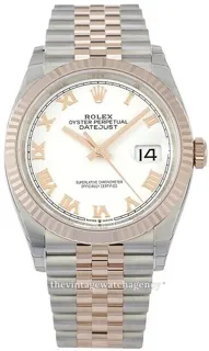 Rolex Datejust 36 126231-0015 Rose gold and Stainless steel White