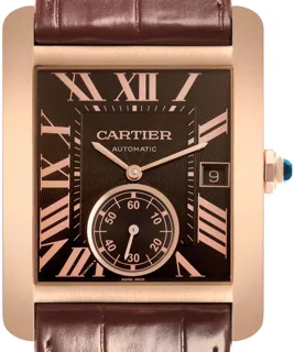 Cartier Tank W5330002 34.5mm Rose gold Brown