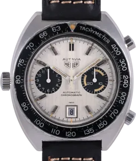 Heuer Autavia Automatic Silver 11630 42mm Stainless steel White