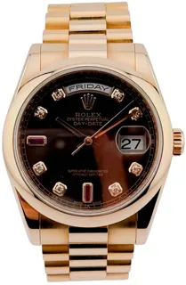 Rolex Day-Date 36 118205f Rose gold Silver