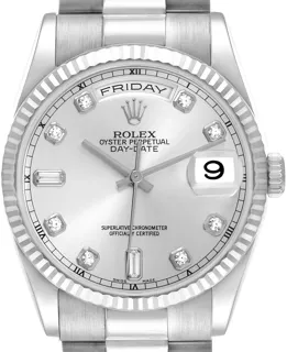 Rolex Day-Date 36 118239 White gold Silver