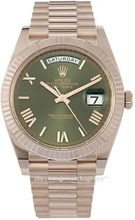 Rolex Day-Date 40 228235-0025 40mm Everose gold Green