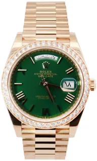 Rolex Day-Date 40 228398TBR 40mm Yellow gold Green