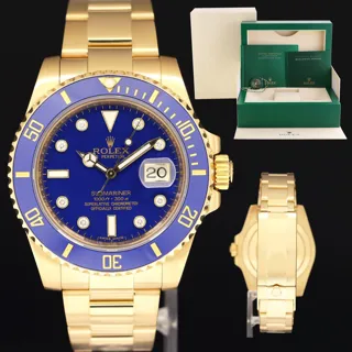 Rolex Submariner 116618 40mm Yellow gold Blue