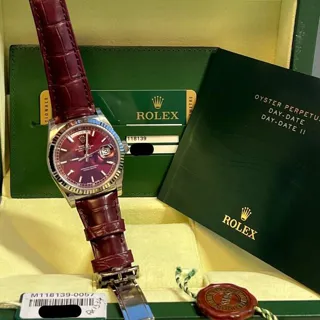 Rolex Day-Date 36 118139 36mm White gold Red