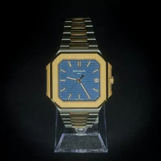 Patek Philippe Cubitus 5821/1AR-001 45mm Yellow gold and Stainless steel Blue