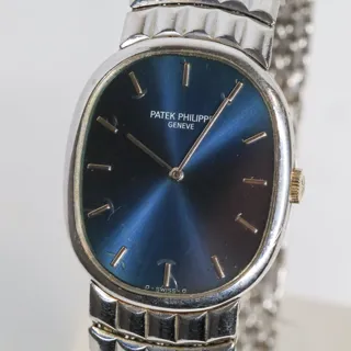 Patek Philippe Ellipse 3848-15 27mm 18k white gold Blue