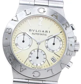 Bulgari Diagono CH 35 S 35mm Stainless steel White