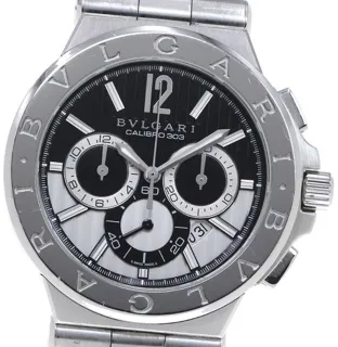 Bulgari Diagono DG 42 S CH 42mm Stainless steel Black