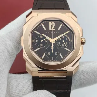 Bulgari Octo 103468 Rose gold Brown and Golden