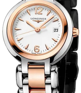 Longines PrimaLuna L8.110.5.16.6 26.5mm Rose gold and Stainless steel White