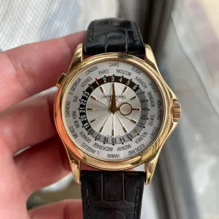 Patek Philippe World Time 5130R 39.5mm Rose gold Silver