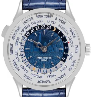 Patek Philippe World Time 5230G-010 38.5mm White gold Blue