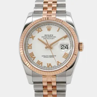 Rolex Datejust 36 116231 Stainless steel and 18k rose gold White