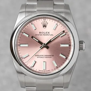 Rolex Oyster Perpetual 34 124200 34mm Stainless steel Pink