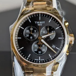 Tissot XL T116.617.33.051.00 45mm Yellow gold and Stainless steel Black