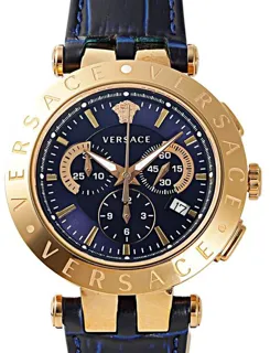 Versace VERQ00120 42mm Yellow gold and Stainless steel Blue