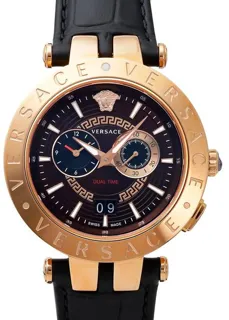 Versace VEBV00722 46mm Yellow gold and Stainless steel Brown