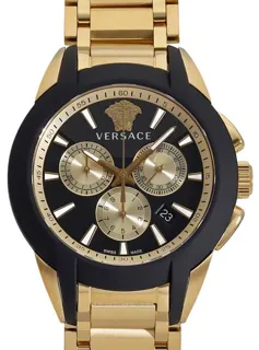 Versace VEM800524 42.5mm Yellow gold and Stainless steel Black