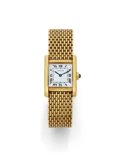 Cartier Tank 30mm 18k yellow gold White