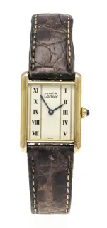 Cartier Tank Vermeil 1615 30mm Silver and Gilt-metal Champagne