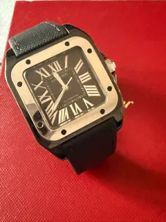 Cartier Santos 100 2878 33mm Stainless steel Black