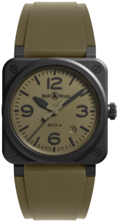 Bell & Ross Instruments BR03A-MIL-CE/SRB Black ceramic khaki