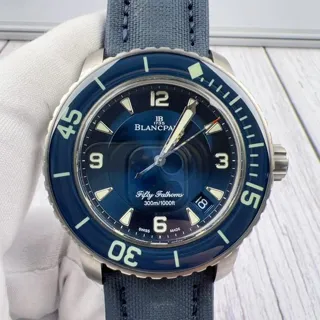 Blancpain Fifty Fathoms 5015-12B40-O52A 45mm Titanium Blue