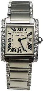 Cartier Tank Française 2465 Stainless steel and Diamond White