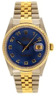 Rolex Datejust 36 16013 Stainless steel and 18k yellow gold Blue