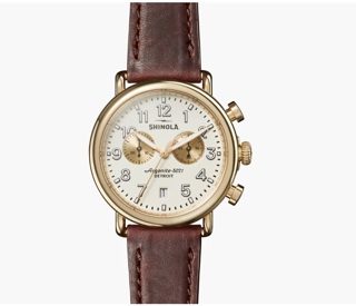 Shinola The Runwell Chrono S0120141502 41mm Yellow gold and Stainless steel Matte ivory velvet